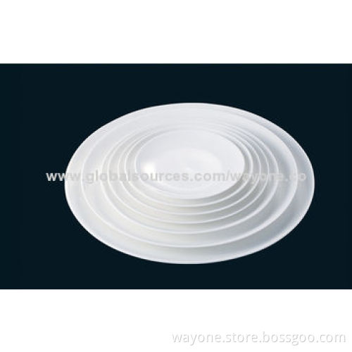 White New Bone China Coupe Plate, with Various Sizes, Hotel Ware, Food Safe,Lead-free,High Whiteness